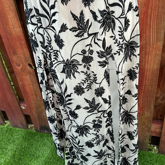 Somedays Lovin Black Tan Embroidered Maxi Dress Plunge Neckline - Picture 5 of 16